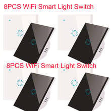 Interruptor de luz inteligente Ewelink WiFi, Panel de cristal táctil, Compatible con Alexa y Google Home, 8 Uds. 2024 - compra barato