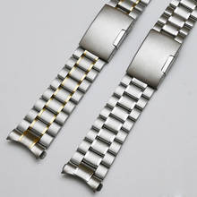Correa de reloj de acero inoxidable de 16mm, 18mm, 20mm, 22mm y 24mm de ancho, repuesto de pulsera con extremo curvo para Samsung Tissot 2024 - compra barato