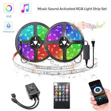 Tira de luces LED con control remoto para música, cinta de diodos Flexible resistente al agua, RGB, DC12V, 5050, 2835 2024 - compra barato