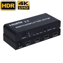 Conmutador HDMI 4K 2x4, divisor de interruptor HDMI 2x2 2x8 2 en 2, salida 2 en 4, Salida 2 en 8, control remoto, fuente de alimentación 3D 2024 - compra barato