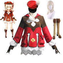 Game Genshin Impact Klee Cosplay Costume Wigs Shoes Bag Loli Party Outfit Uniform Women girl Halloween Carnival Costumes 2024 - buy cheap