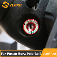 Светящаяся крышка кольца зажигания из алюминиевого сплава для Volkswagen VW Passat Bora Polo T-Cross Golf 4 5 6 Jetta MK5 6 Tiguan 2024 - купить недорого