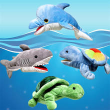 35cm Ocean Hand Puppets Dolphin Tortoise for Baby Kids Learning Story Plush Puppet Toy Birthday Party Gift 2024 - buy cheap