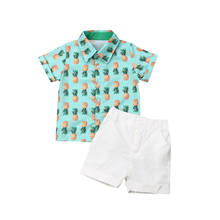 Conjunto de roupas de abacaxi para crianças 1-6 anos, camiseta de manga curta, short, calças formais 2024 - compre barato