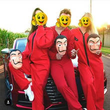 Fantasia la casa de papel com máscara de salvador dalí da série la casa de papel, traje com roupa e máscara para festa, frete grátis 2024 - compre barato