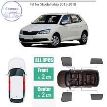 For Skoda Fabia 2015-2018 Window Sunshade UV Protection Ray Blocking Mesh Visor Laser Black Net Yarn 2024 - buy cheap