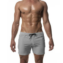 New Summer Stretch Slim Beach Pants Quick-drying Training Swimming Sports Shorts Men Solid Color Drawstring Shorts 2024 - buy cheap