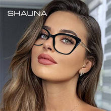 SHAUNA Retro Cat Eye Women Optical Eyeglasses Frame Fashion Clear Anti Blue Light Men Square TR90 Spring Hinge Glasses Frame 2024 - buy cheap