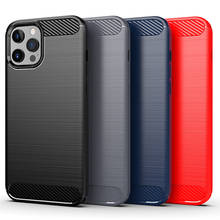 Shockproof Beetle Armor Carbon Fiber Shell Phone Case For iPhone 11 12 Pro XS Max XR X 8 7 6s Plus SE 2020 Brushed Frosted Cover 2024 - buy cheap