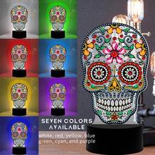 Seven-color Skull night light diamond painting Cross Stitch Embroidery Special Shape Wedding bedside Decoration new style 2024 - buy cheap