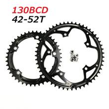 Folding Bike Road Bicycle Chainring 130BCD 52T 42T Single Double Chain Wheel Alloy Steel Crankset Parts 2024 - buy cheap