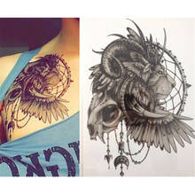 Водостойкая Временная тату-наклейка, голова льва с ловцом снов, Ловец снов, тату флэш-тату, искусственная татуировка для женщин и мужчин 2024 - купить недорого