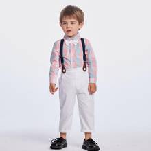 Conjunto de ropa de algodón para bebé, camisa a cuadros de manga larga, traje de fiesta de cumpleaños española, L846 2024 - compra barato