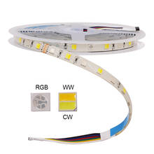 Fita de led rgb, 12v, cct com 5050 leds por metro, rgb + branco + branco quente e decoração interna, lâmpada flexível, 5 espaços 2024 - compre barato