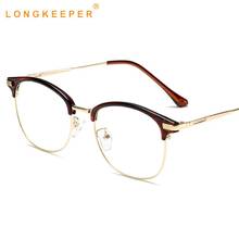 Longkeader, мужские очки без оправы, оправа для женщин, трендовые металлические прозрачные линзы, очки для мужчин, оптические очки Oculos De Grau 2024 - купить недорого