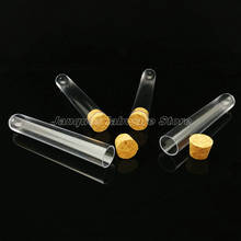 5pcs 25x150mm Lab Transparent Plastic Test Tubes With Cork Caps Party Candy Bottle with Round Bottom Wedding Gift Vial 2024 - buy cheap