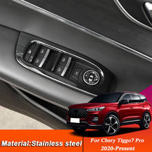 4PCS Car Styling Sticker For Chery Tiggo 7 Pro 2020-Present Interior Auto Door Window Lift Switch Panel Covers Trim Sequins 2024 - buy cheap