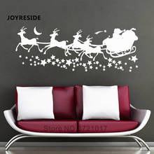 Joyreside natal santa trenó veados decalques de parede férias natal inverno decoração de parede para casa adesivos decoração quente wm016 2024 - compre barato