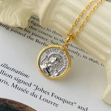 WTLTC-collares con colgante de retrato de alfabeto de plata esterlina 925, medallón redondo Retro, collar de monedas, Gargantilla en capas de disco pequeño 2024 - compra barato