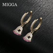 MIGGA Micro Paved Cubic Zircon Bell Drop Earrings for Women Gold Color Wind Chimes Earrings Gift Jewelry 2024 - buy cheap