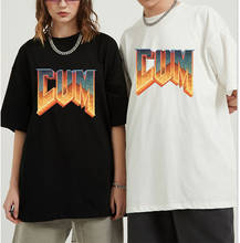 Футболка Doom мужская оверсайз из хлопка, модная тенниска с винтажным графическим принтом, уличная одежда, лето 2024 - купить недорого