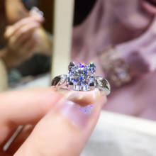 Anel de prata esterlina 925 corte brilhante, joia 1ct 2ct 3ct de moissanite, anel de aniversário de noivado para mulheres 2024 - compre barato