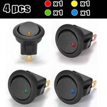 4Pcs/Set 12V Round Car LED Dot Light On Off Latching Push Button Switch Toggle 2024 - buy cheap