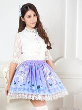 Princess sweet lolita skirts Japanese Printed Blue-Purple unicorn Lolita Princess Pleated Lace short Skirt women GZWY198 2024 - buy cheap