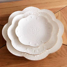 Блюда в европейском стиле, керамическая тарелка Западного Пномпеня, 6-10 дюймов, рельефная кружевная тарелка для стейка, тарелка для торта, круглые тарелки, квадратный поднос 2024 - купить недорого