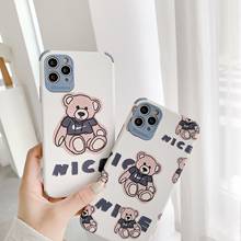 INS милый мультяшный медведь корейский чехол для телефона iPhone 12 11 Pro Max Xr X Xs Max 7 8 Puls SE 2020 Чехлы Мягкий силиконовый чехол 2024 - купить недорого