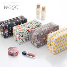 Purdored 1 pc dos desenhos animados saco de cosméticos peixe pato padrão feminino compõem saco de viagem floral organizador para cosméticos saco de higiene pessoal neceser 2024 - compre barato