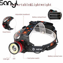 SANYI-linterna frontal de Linterna recargable con USB T6 para acampada y pesca nocturna, lámpara faro LED COB con zoom 2024 - compra barato
