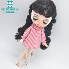 Fits Blyth Azone OB23 OB24 1/6 doll accessories Fashion striped dress, denim jacket High heels 2024 - buy cheap