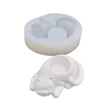 Forma de gato silicone vaso de flor molde diy cacto suculento plantador castiçal gesso molde jardim decoração para casa artesanato de mesa 2024 - compre barato