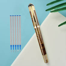 Bolígrafo De punta media con Clip dorado de 0,5mm, bolígrafo de punta media, color negro, dorado, metálico, material de oficina 2024 - compra barato