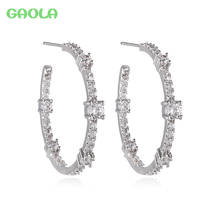 GAOLA-pendientes de aro cuadrados de circonia cúbica transparente para mujer y niña, joyería de uso diario, regalos GLE9388 2024 - compra barato