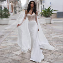 Сексуальные атласные свадебные платья-русалки Lhuilier 2020, свадебное платье в пол со стразами 2024 - купить недорого