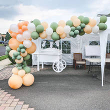 Globos de albaricoque verde Retro, guirnalda, arco, piel verde, decoración de boda, cumpleaños, fiesta de niños, 91 unids/set por juego 2024 - compra barato