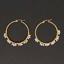 Go2boho Freshwater Pearl Earring For Ladies Jewellery 2021 Bohemian Trendy Pearls Ear Ring Gold Filled Hoop Earrings Wholesale 2024 - buy cheap