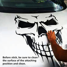 18" Creative Car Sticker Black Skull Hood Decal Vinyl Large Graphic Sticker Car Truck Window 2024 - buy cheap