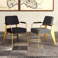 Silla de comedor de Arte de hierro, sillón de lujo, estilo nórdico, minimalista, para restaurante, Hotel y Café 2024 - compra barato