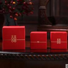 Caixa vermelha para lembranças de casamento, 100 peças, caixas de doces de casamento romântico, lembranças para festa, decoração 2024 - compre barato