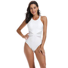 hole backless strap halter white mesh elastic 2019 newest hot fashion sexy bandage bodysuits 2024 - buy cheap