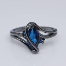 Foydjew Hot Sale Jewelry Fashion Horse Eye Peach Heart Black Gold Rings Inlaid Diamond Zircon Ring Women's Hands Accessories 2024 - buy cheap