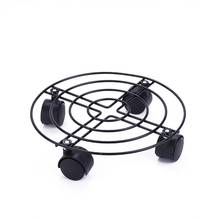 NEW Round Flower Plant Pot Tray Wrought Iron 4 Wheels Heavy Planter Flowers Pot Mover Trolley Plate Stand Holder Garden Decor 2024 - buy cheap