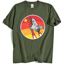 Missão de fogo espaço shuttle impressão t camisa homens solto crewneck t camisas respirável solto t roupas verão solto streetwear 2024 - compre barato