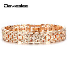 11 12 mm 585 Rose Gold Bracelet Bangle for Women Heart-shaped Carved Chain Wristband Fashion Jewelry Party Wedding Gift LCB41 2024 - buy cheap