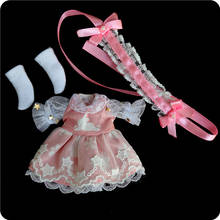 Ropa de muñeca ob11, conjunto de falda de encaje + sombreros + calcetines para obitsu11,GSC,1/12bjd, ropa para muñeca, vestido de princesa 2024 - compra barato