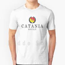 Camiseta de algodón para hombre, prenda de vestir, de S-6Xl, con estampado de Catania, siciliana, Italia, Isla de Siciliano 2024 - compra barato