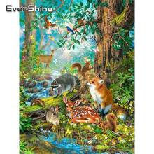 Evershine Diamond Painting Forest Picture Of Rhinestone Diamond Embroidery Full Display Animals Cross Stitch Handmade Home Decor 2024 - купить недорого